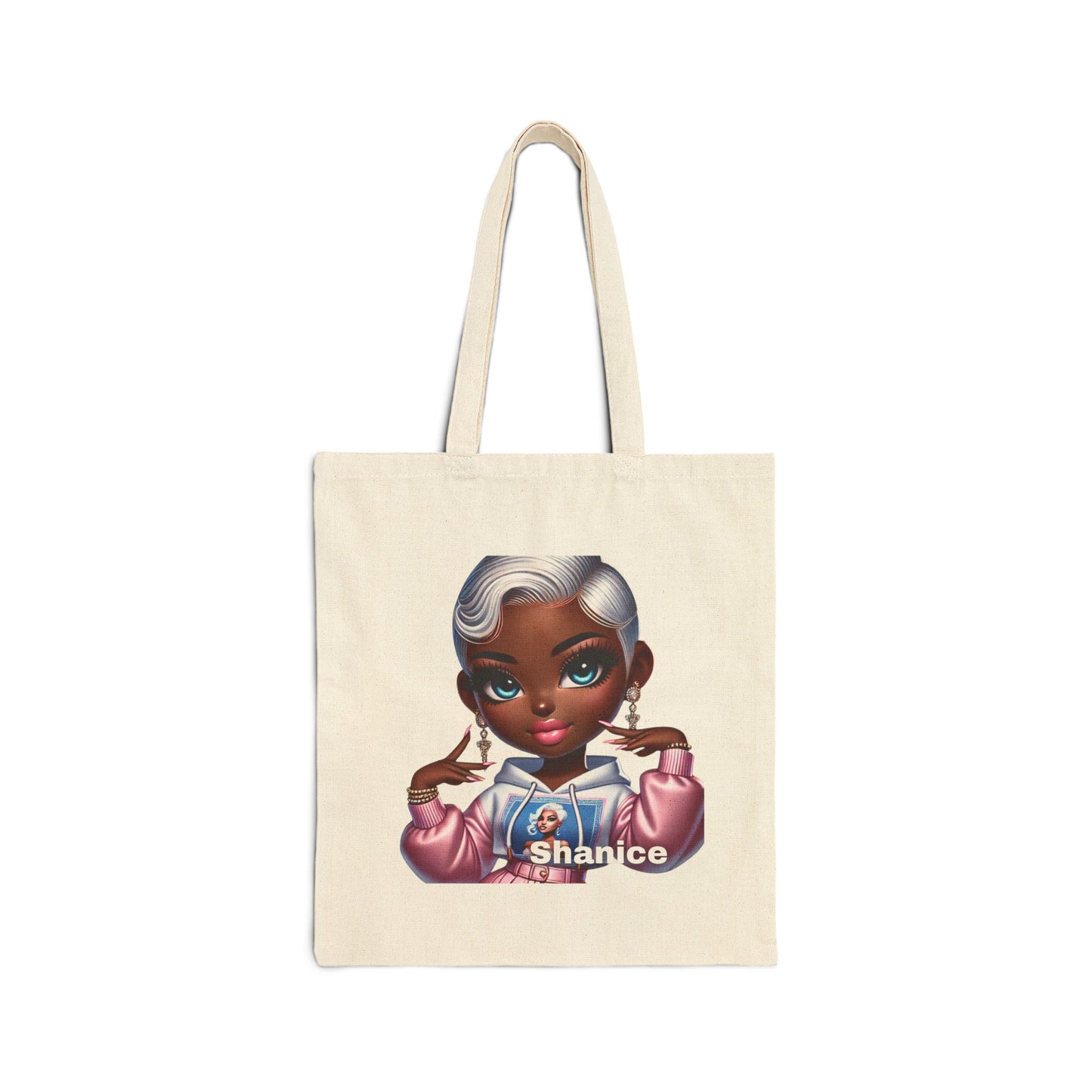 Chibi Chics Tote Bag - Cotton Canvas Tote (Customize with your Name)