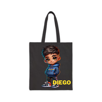 Chibi Tote Bag Boys - Cotton Canvas Tote (Customize with your Name)