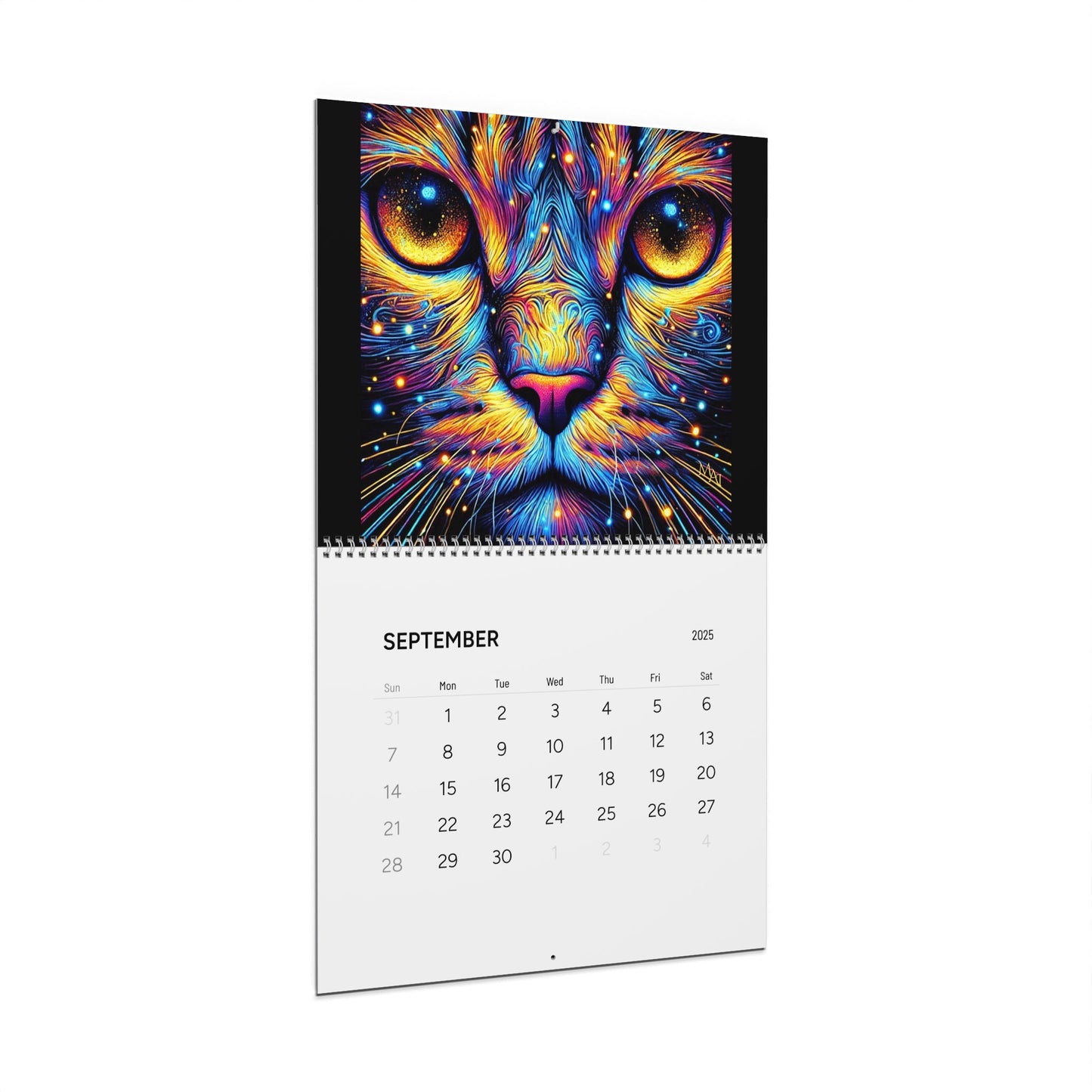 Blacklight Cat Images - Wall Calendar - 2025