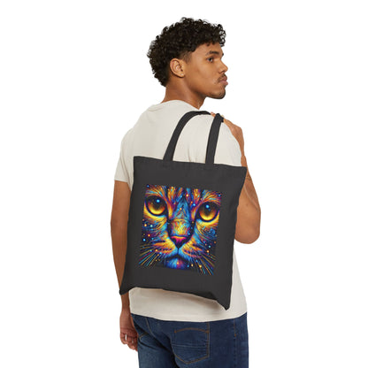 Blacklight Style - Cat Face #2 Tote Bag