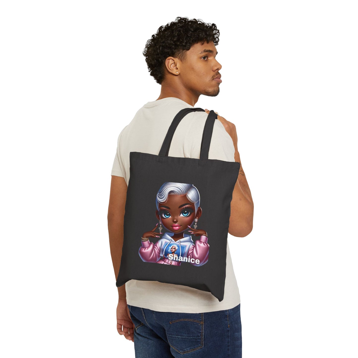 Chibi Chics Tote Bag - Cotton Canvas Tote (Customize with your Name)