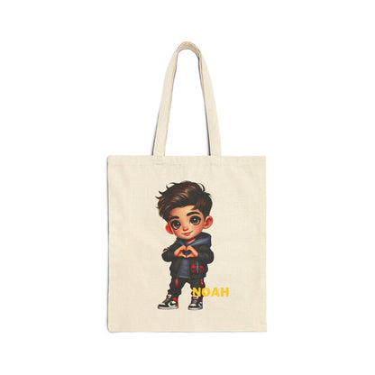 Chibi Tote Bag Boys - Cotton Canvas Tote (Customize with your Name)