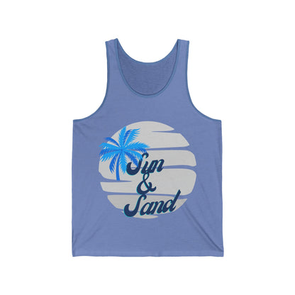 Vacation Sun & Sand Gray- Unisex Jersey Tank