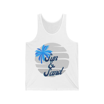 Vacation Sun & Sand Gray- Unisex Jersey Tank