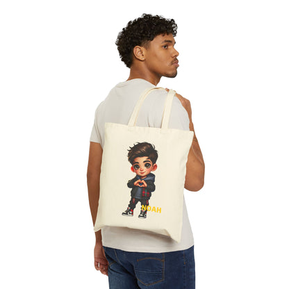 Chibi Tote Bag Boys - Cotton Canvas Tote (Customize with your Name)