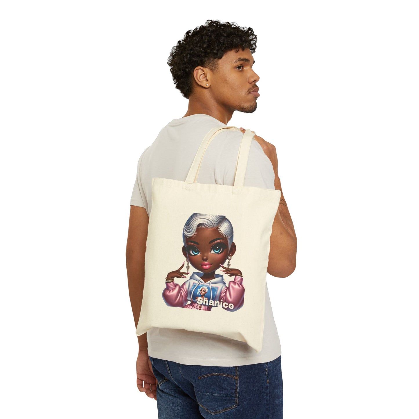 Chibi Chics Tote Bag - Cotton Canvas Tote (Customize with your Name)