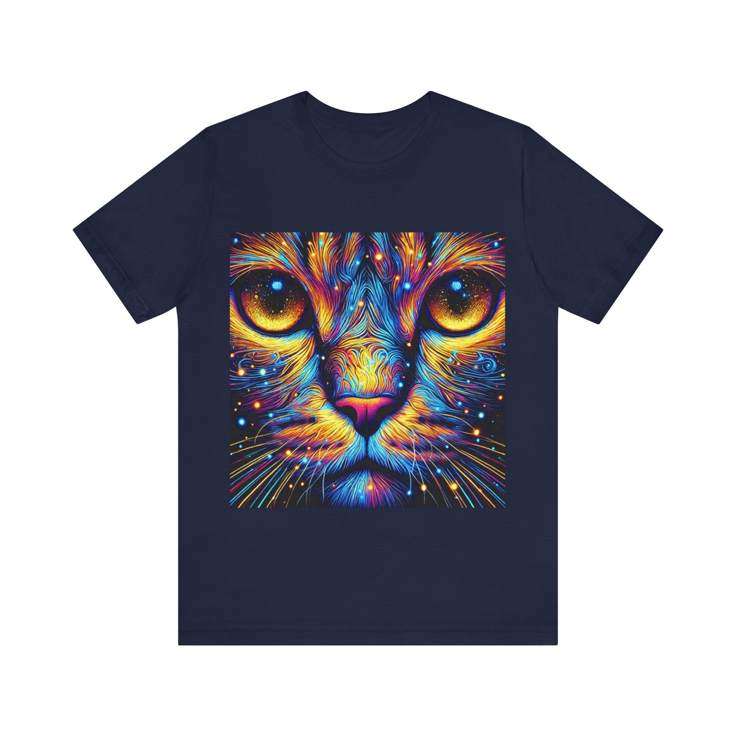 Blacklight Style - Cat Face #2 Unisex Tee