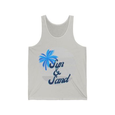 Vacation Sun & Sand Gray- Unisex Jersey Tank