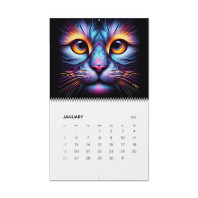 Blacklight Cat Images - Wall Calendar - 2025